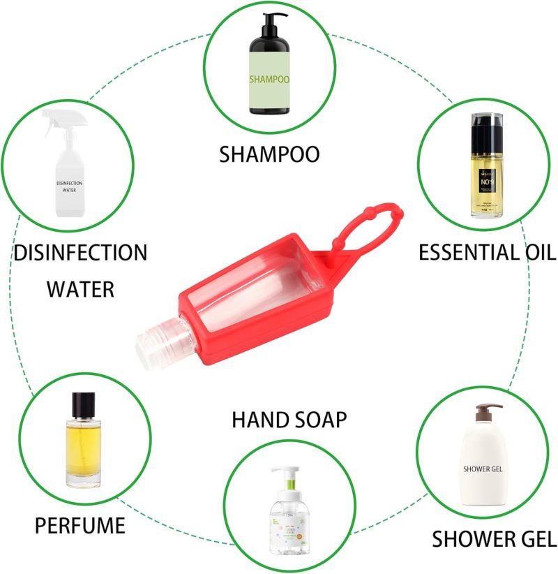 Travel Size Empty Bottles 30 Ml: Leak-Proof Flip-Top Design - Reusable Silicone Lanyard Hand Sanitizer Bottles for Travel, Daily Use, Kids And Outdoor Activities - Image 3