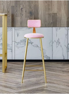 Generic Bar Stool, Chair Footrest High Stool with Backs, Upholstered Counter Height Stools Bar Chairs for Kitchen, Pub, Breakfast Stool, with Metal Legs  - Image 2