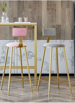 Generic Bar Stool, Chair Footrest High Stool with Backs, Upholstered Counter Height Stools Bar Chairs for Kitchen, Pub, Breakfast Stool, with Metal Legs  - Image 3