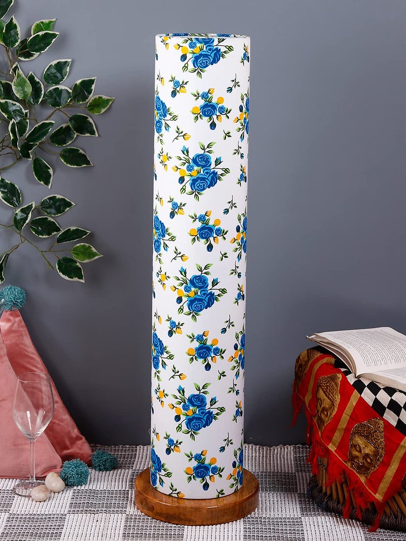 AMDHOME Multicolor Round Cotton Shade Floor lamp with Wood Base Multicolor Cotton 26 - Image 2