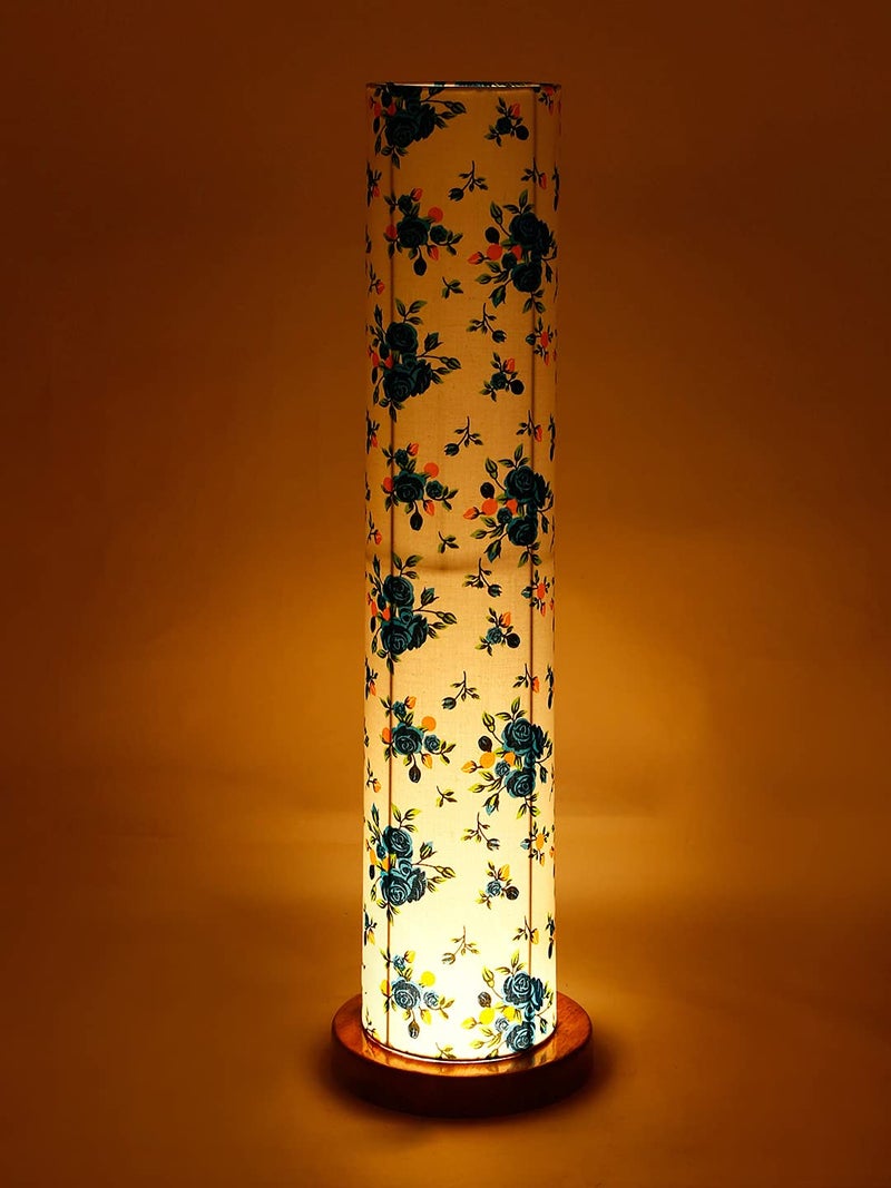 AMDHOME Multicolor Round Cotton Shade Floor lamp with Wood Base Multicolor Cotton 26 - Image 5