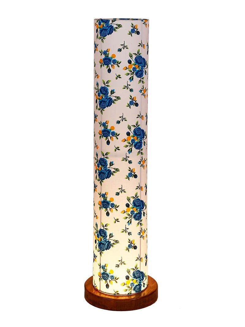 AMDHOME Multicolor Round Cotton Shade Floor lamp with Wood Base Multicolor Cotton 26 - Image 4