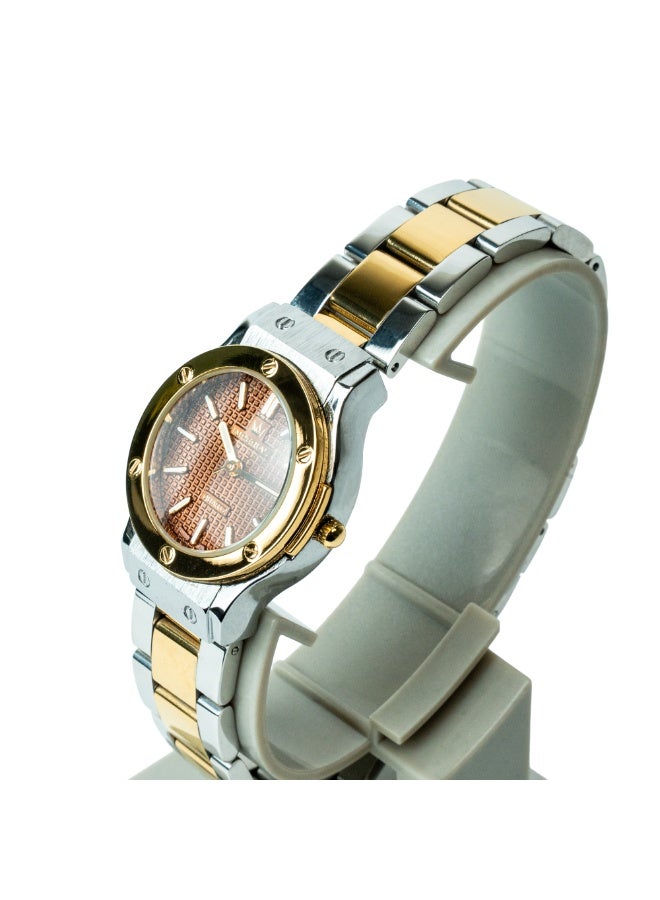 IMPERIAL Women's 2 Tone Rose Gold & Silver Stainless Steel Watch, Brown Dial, Y121 Movement, Butterfly Clasp, 3ATM Watch for Women | IMP.GD6637L7545 - Image 2