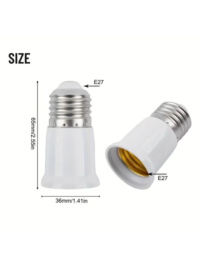 2pcs Heavy Duty E27 to E27 Extension Socket Adapter 85 265V Wide Voltage Lamp Connector - Image 2