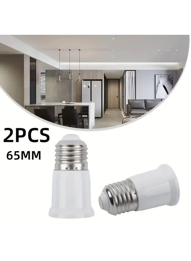 2pcs Heavy Duty E27 to E27 Extension Socket Adapter 85 265V Wide Voltage Lamp Connector - Image 1