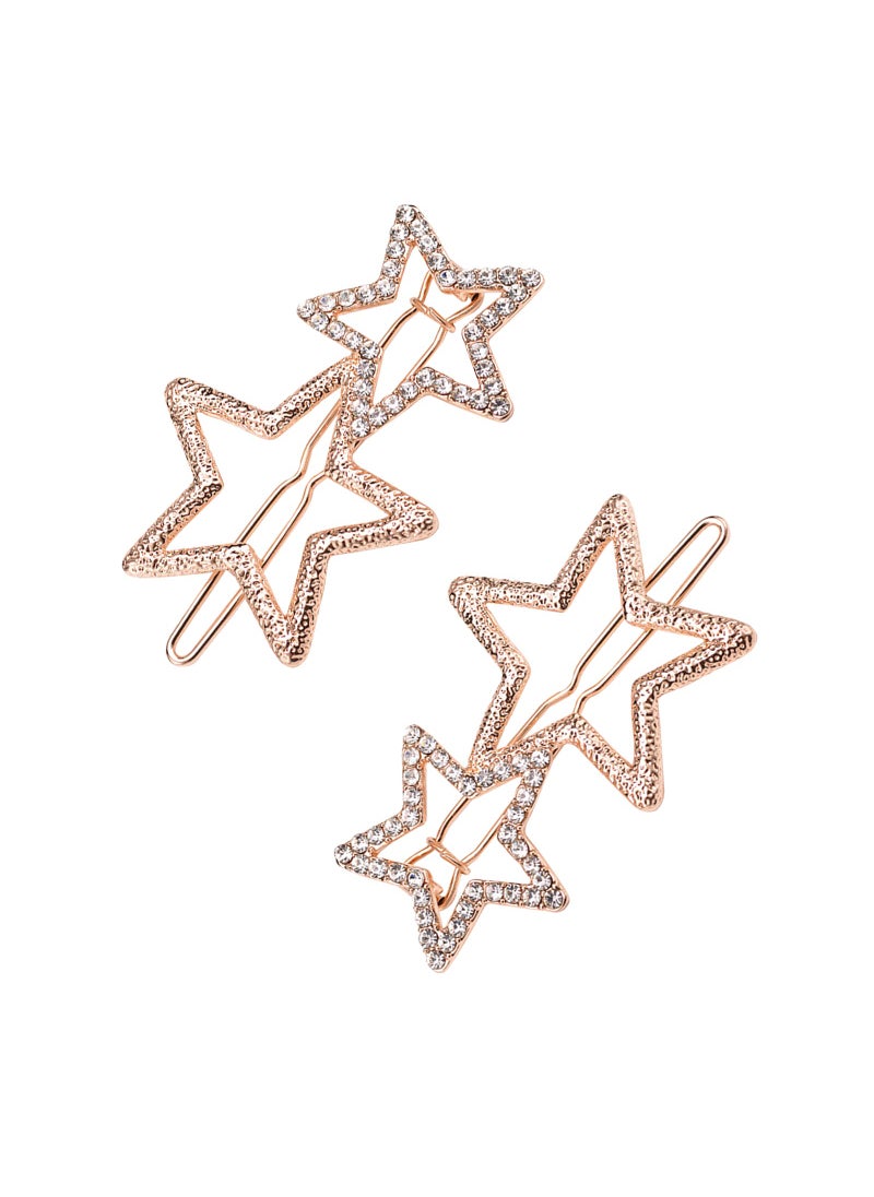 AEGYPIUS AEGYPIUS Star Clips 2 Pcs Rhinestone Star Hair Clips Gold Star Clips Hair Star Hair Clip Star Hairclips Star Barrettes Hair Clips Star Hair Accessories Y2k Hair Clips Stars for Women and Girls 