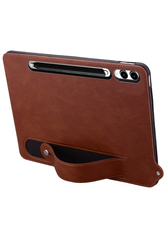 Case for Samsung Galaxy Tab S11 Ultra 14.6 inch, Flexible TPU + PU Leather Shockproof Back Cover for Galaxy Tab S11 Ultra Shell with Grip Strap - Image 4