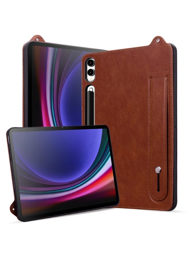 Case for Samsung Galaxy Tab S11 Ultra 14.6 inch, Flexible TPU + PU Leather Shockproof Back Cover for Galaxy Tab S11 Ultra Shell with Grip Strap - Image 2