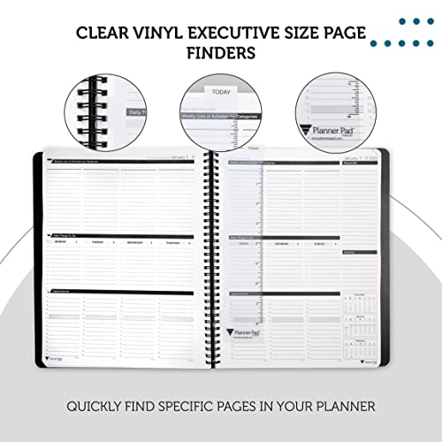Planner Pad Spiral Bound Page Finder Combo Pack, Executive Size, Clear Vinyl, 2” x 10” - Image 4