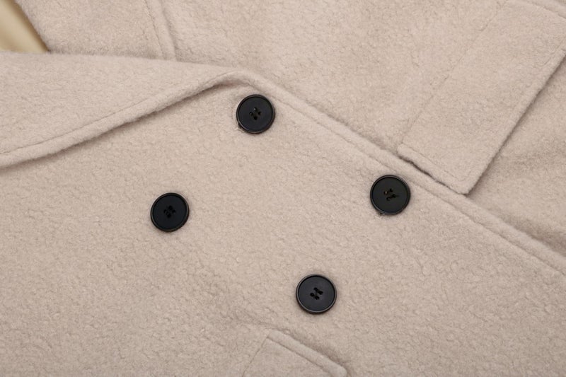 CHARTOU Women Oversized Long Winter Coats Warm Wool Blend Pea Trench Coat Overcoat (Medium, Apricot) - Image 3