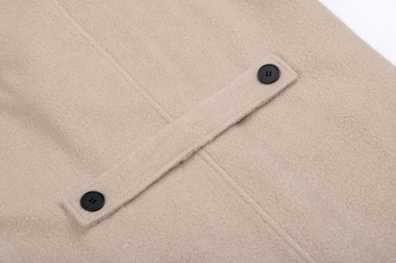 CHARTOU Women Oversized Long Winter Coats Warm Wool Blend Pea Trench Coat Overcoat (Medium, Apricot) - Image 5