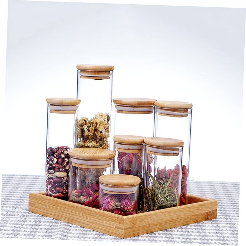 550ml Airtight Glass Storage Jar with Bamboo Lid for Tea Cereal Pantry - Image 3