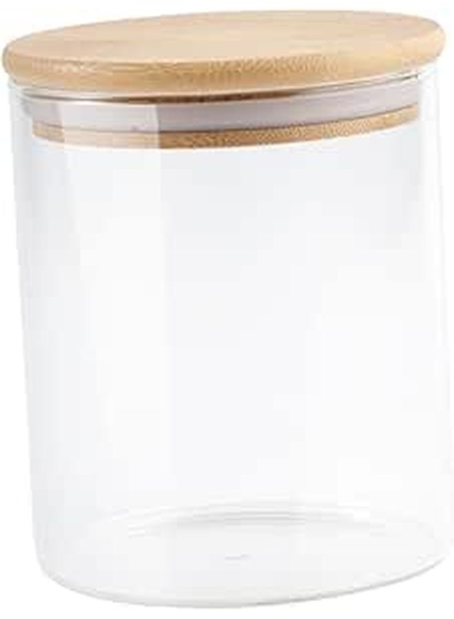 550ml Airtight Glass Storage Jar with Bamboo Lid for Tea Cereal Pantry - Image 1