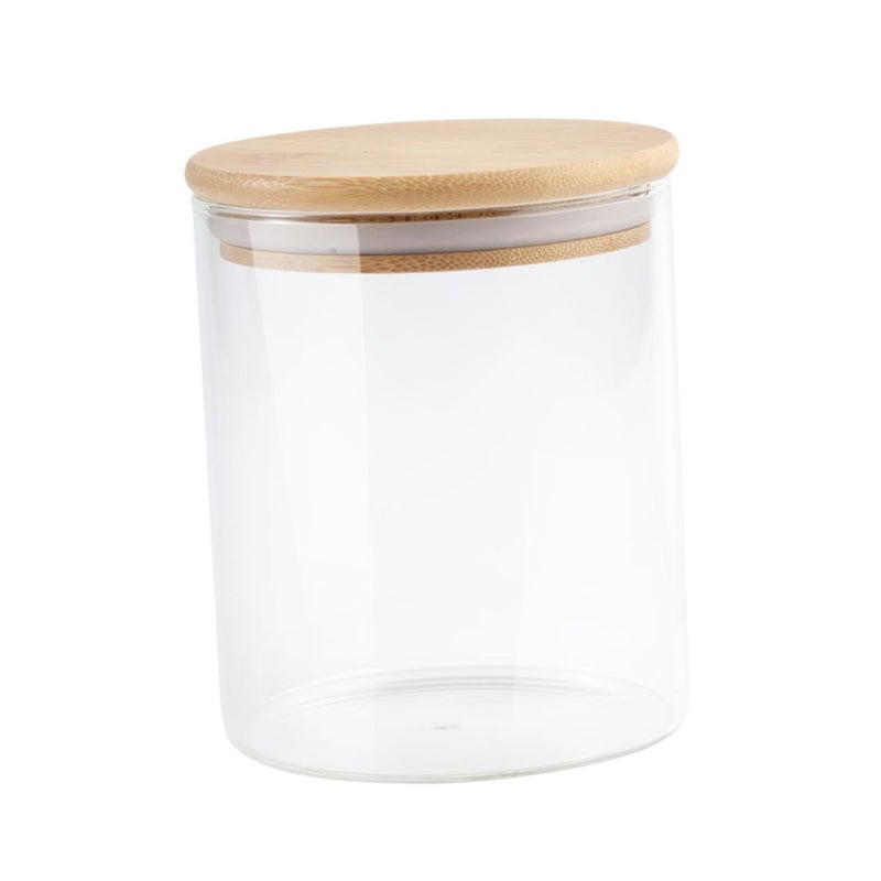 550ml Airtight Glass Storage Jar with Bamboo Lid for Tea Cereal Pantry - Image 2