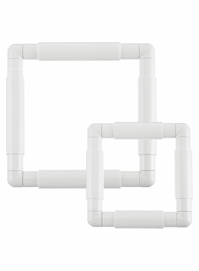 Excefore Embroidery Clip Frame, 2 Pcs Square Plastic Sewing Hoop Tools Handhold Cross Stitch DIY Craft Sewing Tools, Cross Stitch Hoop Stand Lap for Embroidery, Quilting, Needlepoint, Silk-Painting - Image 1