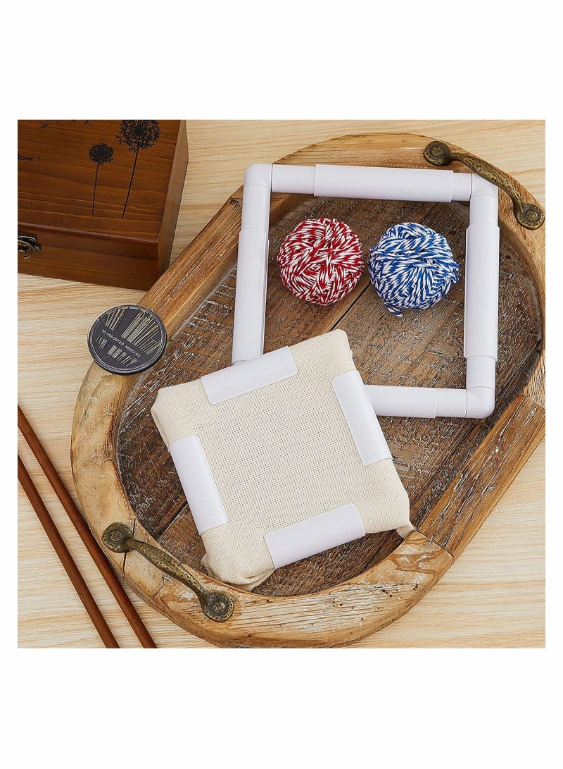 Excefore Embroidery Clip Frame, 2 Pcs Square Plastic Sewing Hoop Tools Handhold Cross Stitch DIY Craft Sewing Tools, Cross Stitch Hoop Stand Lap for Embroidery, Quilting, Needlepoint, Silk-Painting - Image 5