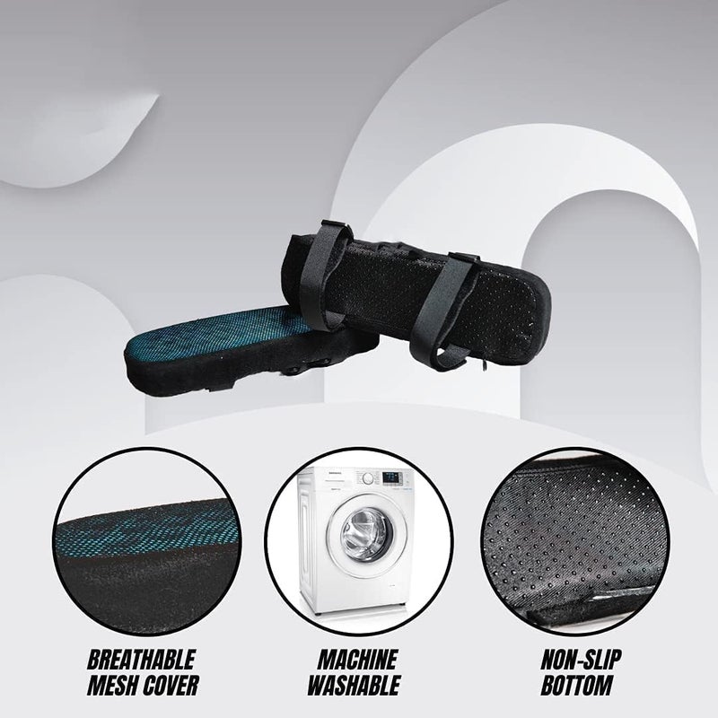 سيوسي وسائد مسند الذراع من إسفنج الذاكرة، وسائد مسند ذراع كرسي المكتب مع جل تبريد، أغطية مسند ذراع الكرسي المتحرك، وسائد ذراع كرسي الألعاب، أغطية ذراع كرسي الكمبيوتر، وسادة مرفق كرسي المكتب (عبوة من قطعتين) - Image 3