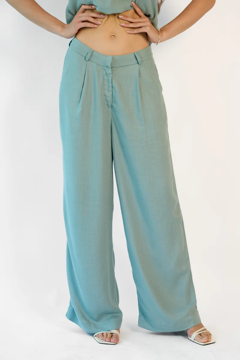 فيرجيو Linen High-Waisted Pleated Trouser