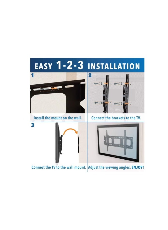 Generic TV Wall Mount Bracket For Samsung Sony LG Panasonic TCL Element 32 40 42 47 50 55 60 65 Inch TVs VESA 200x200 400x400 600x400, 750x450 Compatible Premium Tilt 175 Lbs Capacity  - Image 3