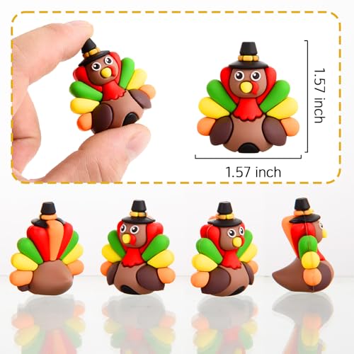 ARCHCRTC 50 Pcs Mini Thanksgiving Turkey Figurines Tiny Turkey Figures Miniarue Animals Figurines Little Autumn Fall Ornaments to Hide and Seek for Thanksgiving Party Decorations 50 - Image 3