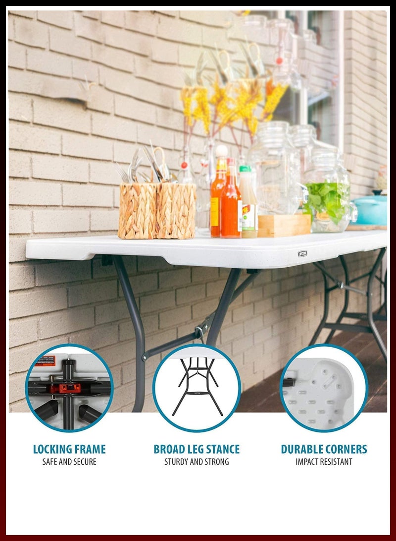 Toshionics Portable Heavy Duty 180cm Folding Table For Indoor And Outdoor Events Home Kitchen Camping Hiking Beach Picnics BBQs Garden Parties Lightweight Aluminium Trestle Convenient Carry Handle Multipurpose R - Image 2