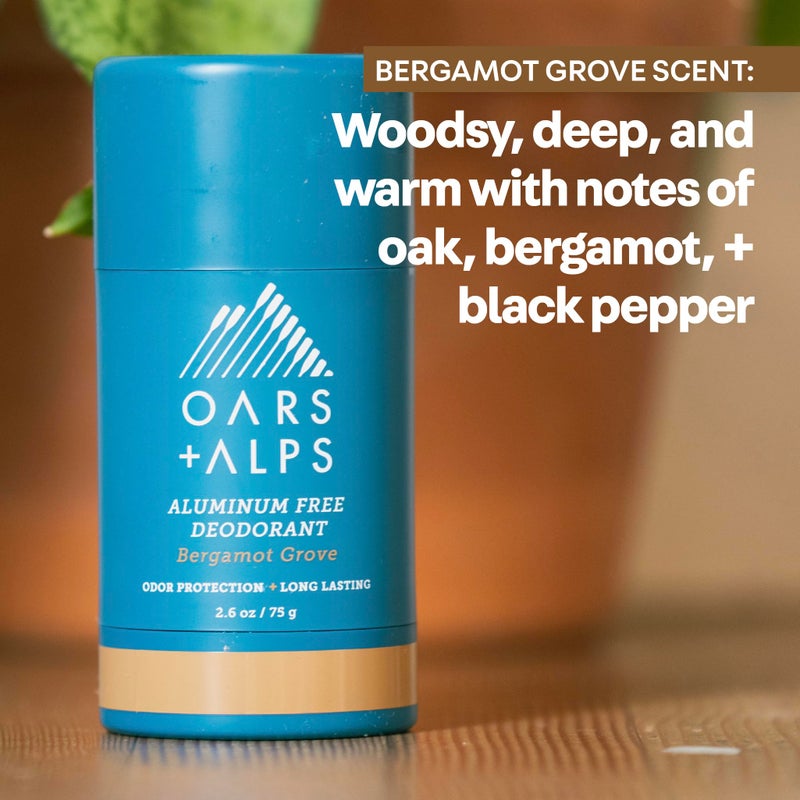 Oars + Alps Deodorant for Men & Women, Aluminum Free Deodorant for Men, Dermatologist Tested, Clean Ingredients, Non Toxic, Vegan, Long Lasting, Odor Protection, Bergamot Grove, 1pk, 2.6oz - Image 5