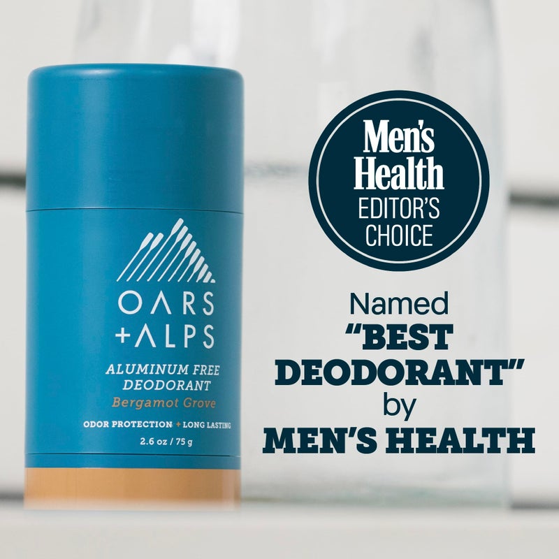 Oars + Alps Deodorant for Men & Women, Aluminum Free Deodorant for Men, Dermatologist Tested, Clean Ingredients, Non Toxic, Vegan, Long Lasting, Odor Protection, Bergamot Grove, 1pk, 2.6oz - Image 2