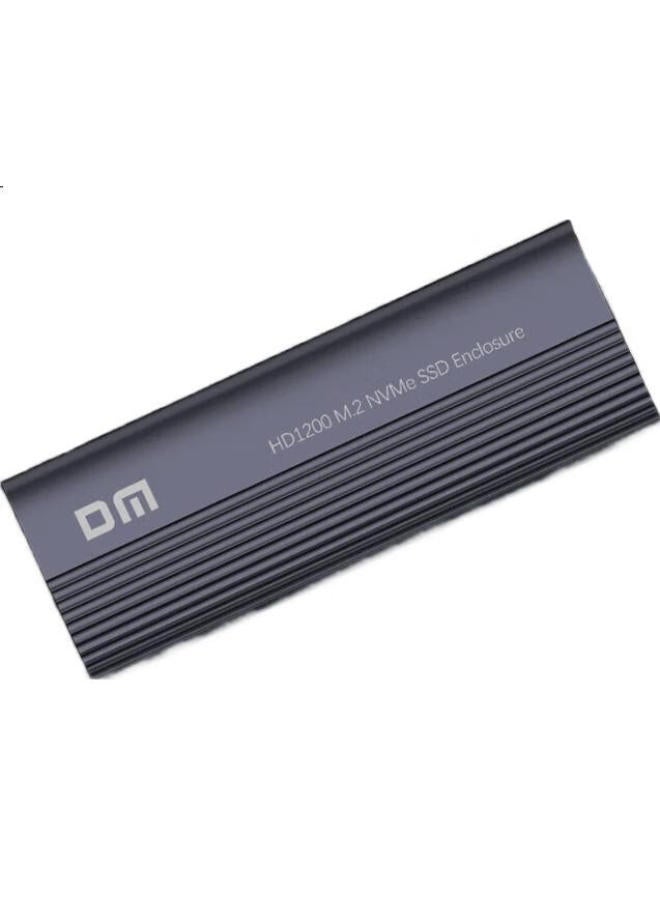 DM Dm Daimai M.2 Nvme External Hard Drive Enclosure, Type-C 3.2 Interface, Ssd Solid State Drive, Laptop M2 External Aluminum Alloy Case, Hd1200 - Image 1