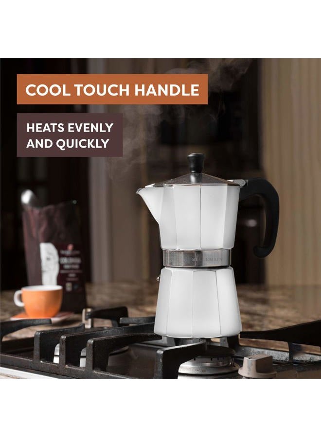 Bellemain Stovetop Espresso Maker Moka Pot (White, 3 Cup) - Image 4
