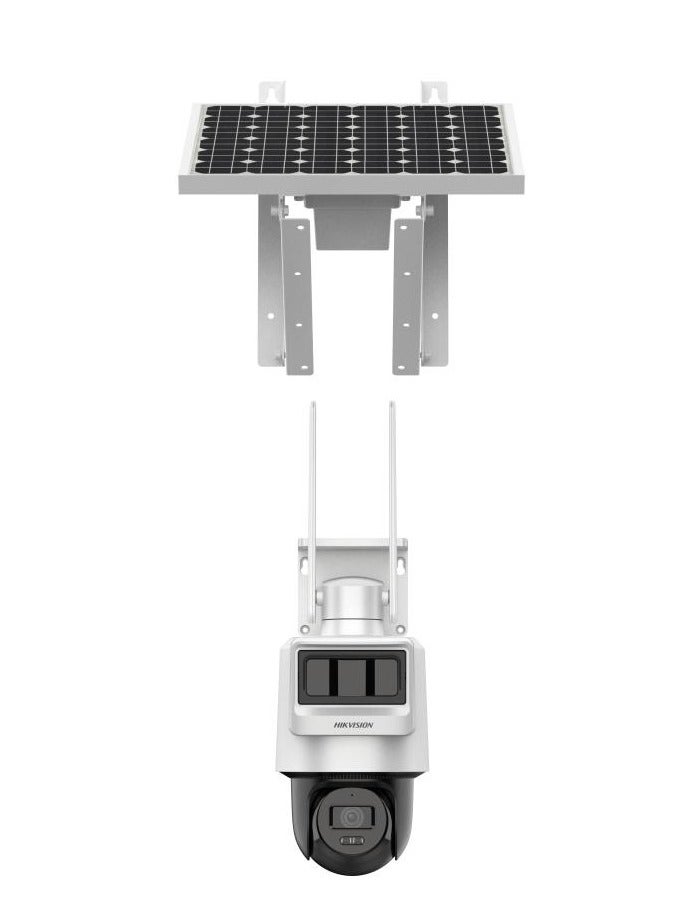 HIKVISION 4MP Solar-Powered PT Security Camera with PIR + Radar Motion Detection, 30m IR Night Vision, 4G LTE Connectivity, Two-Way Audio, Supports Up to 512GB On-Board Storage, IP66 Waterproof, Digital WDR, Smart Supplement Light, Audio Alarm, and Vehicle/Human Detection | DS-2DE2C400IWG-K/4G/C05S10 - Image 1
