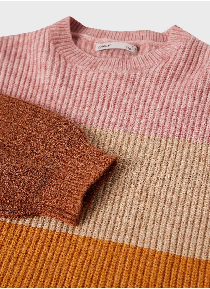 ONLY - Kids Color Block Sweater - Image 1