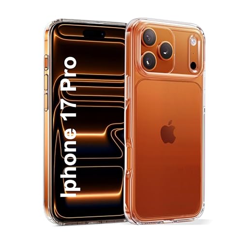SBMS Back Cover Case for Apple iPhone 17 Pro Transparent TPU with Camera Protection, Shockproof, Anti-Yellowing, Scratch-Resistant, Wireless Charging Compatible for (iPhone 17 Pro Transparent) - Image 1