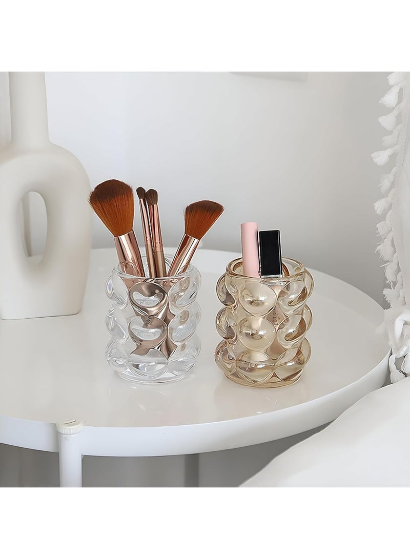 Makeup Brush Organizer with Lid – Dustproof Cosmetic Brush Holder, Rotating Design for Easy Access, Stylish Storage for Vanity, Dresser or Bathroom Countertop - Image 5