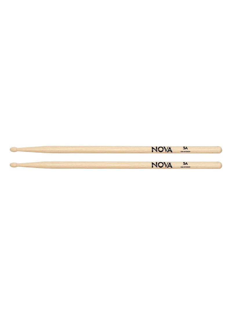 فيك فيرث عصا الطبل Nova by Vic Firth N5A (رأس خشبي) | الحجم الكلاسيكي 5A | أفضل قيمة من خشب الهيكوري