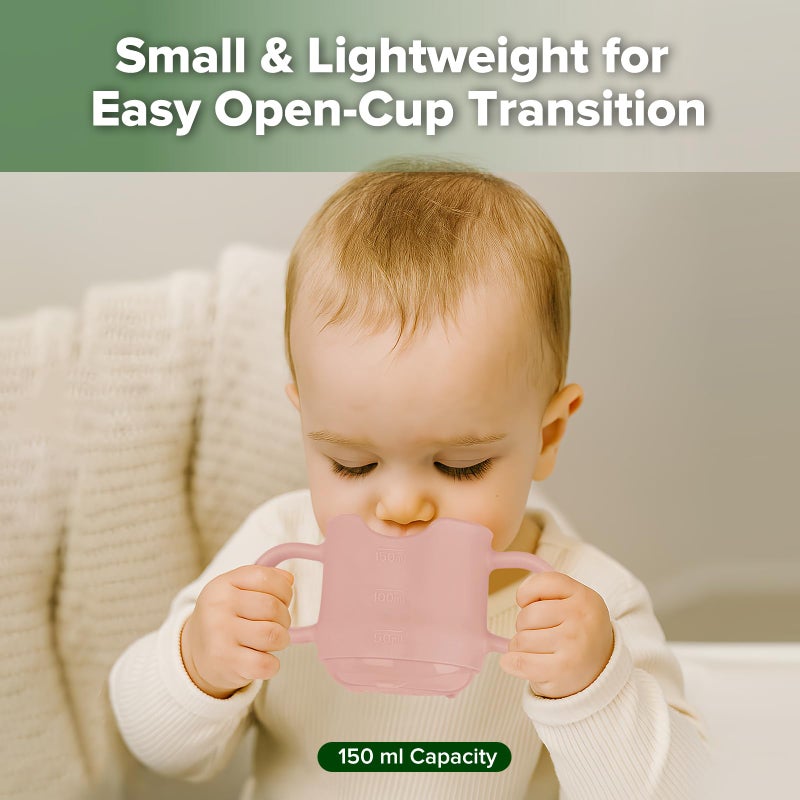 haakaa Silicone Toddler Cups, BPA Free Drop-Proof Training Cups for Baby 6 Months+, 5 Ounce (Blush) - Image 2