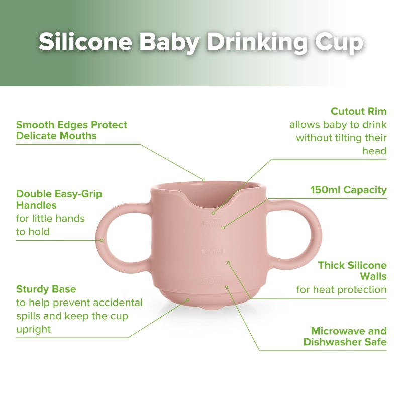 haakaa Silicone Toddler Cups, BPA Free Drop-Proof Training Cups for Baby 6 Months+, 5 Ounce (Blush) - Image 4