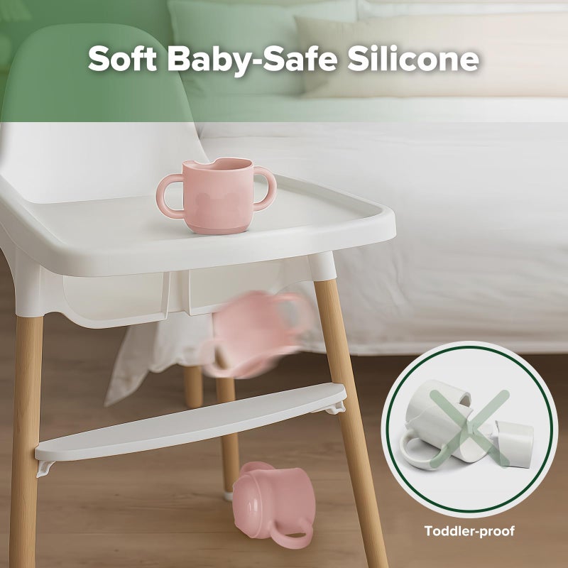 haakaa Silicone Toddler Cups, BPA Free Drop-Proof Training Cups for Baby 6 Months+, 5 Ounce (Blush) - Image 5