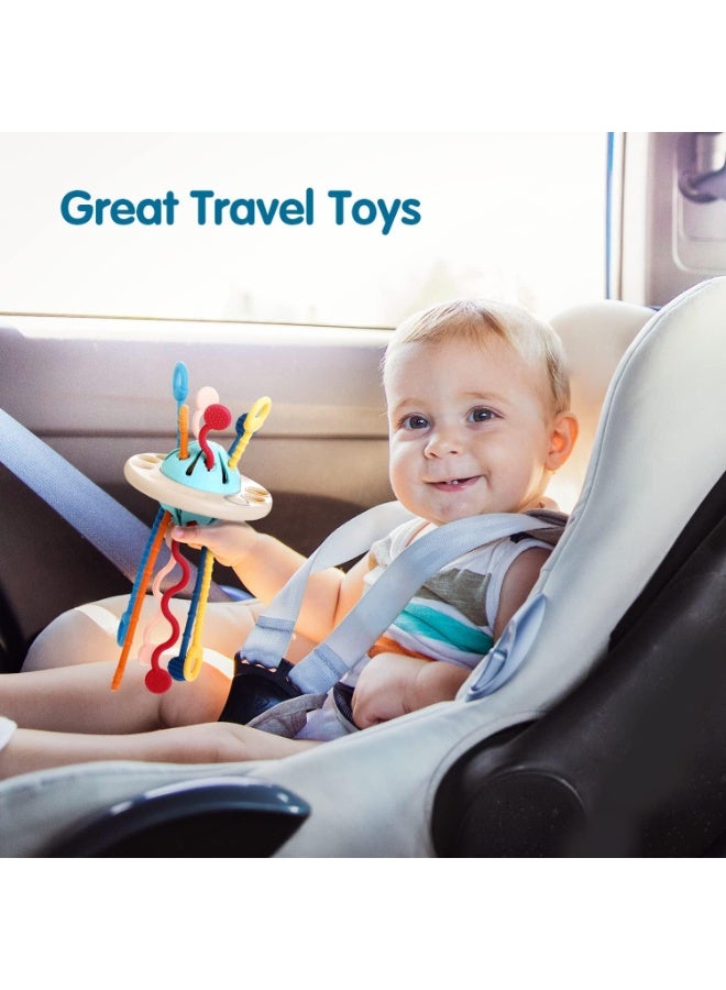 MAGIC VAULT لعبة سحب خيط مونتيسوري للأطفال – لعبة يو إف أو حسية من السيليكون لتطوير المهارات الحركية الدقيقة – لعبة نشاط سفر للأطفال من 6-18 شهرًا – هدية للأطفال من 1-3 سنوات - Image 5