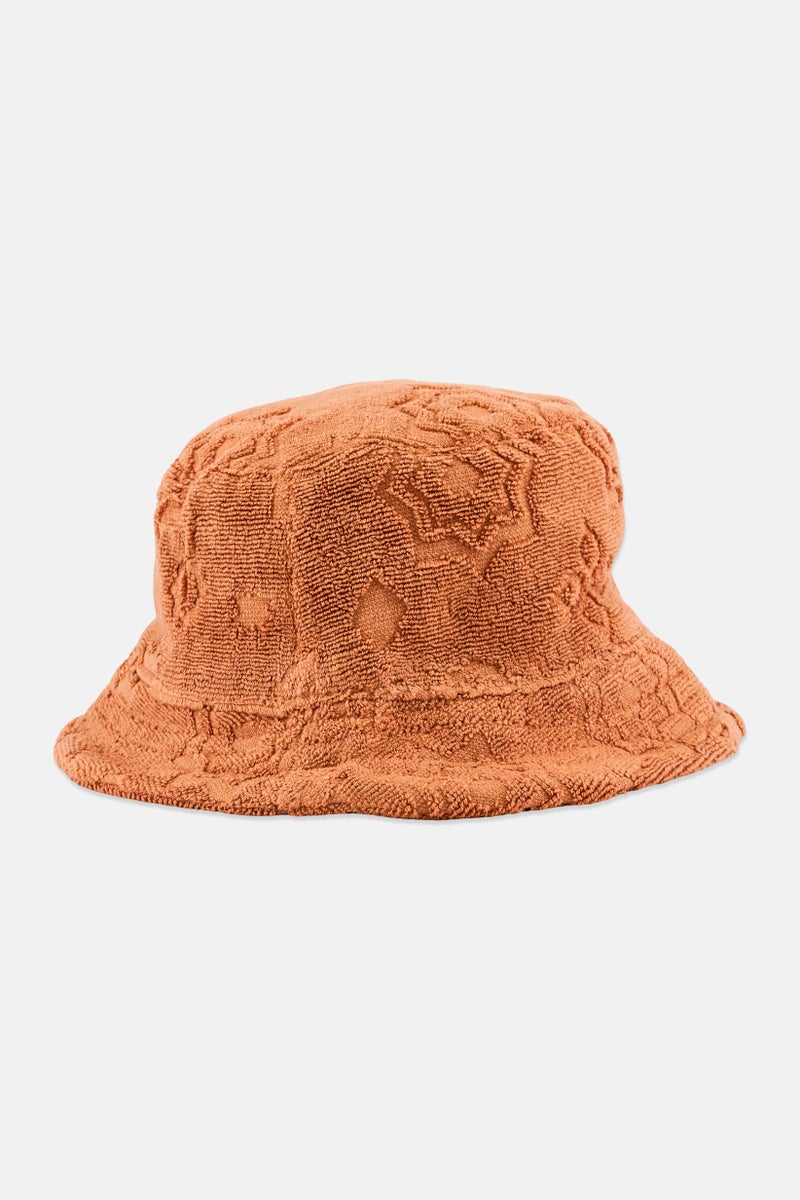 promod Women Textured Buckle Hat, Brown - Image 1