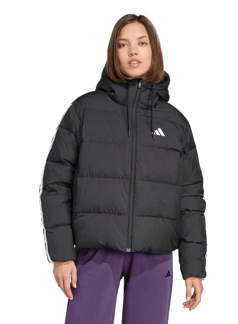 Adidas Essentials Climawarm 3 Stripes Puffer Down Hooded Jackets - Image 1