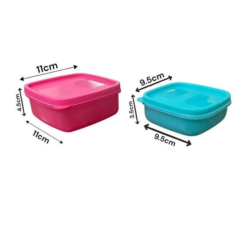 c s m C.S.M CSM Food Storage Containers, Square, Set of 16 (330ml x 8, 200ml x 8), Air Tight, BPA Free, Stackable, Multicolour - Image 5