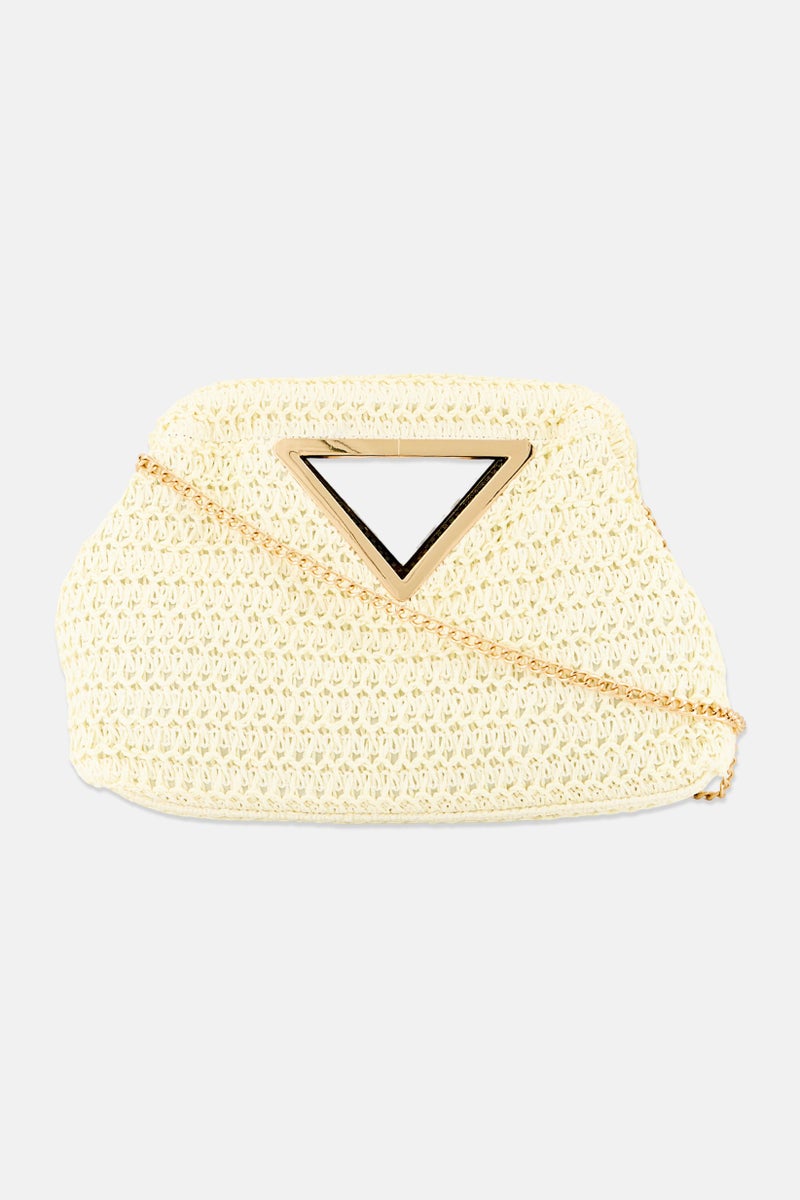 Moda Luxe Women Textured Cross Body Bag 30 L x 21 H x 11 W cm, Light Cream - Image 1