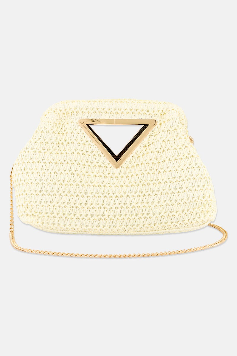 Moda Luxe Women Textured Cross Body Bag 30 L x 21 H x 11 W cm, Light Cream - Image 3