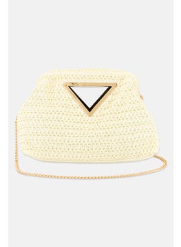 Moda Luxe Women Textured Cross Body Bag 30 L x 21 H x 11 W cm, Light Cream  - Image 3