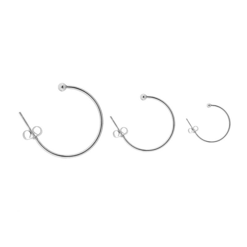 6pcs Sterling Silver Hoop Earrings Diy Kit C Shaped Ear Hook Beads Eardrop Jewelry Accessories For Women - Image 5