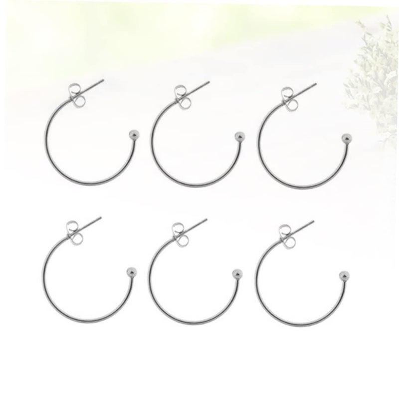 6pcs Sterling Silver Hoop Earrings Diy Kit C Shaped Ear Hook Beads Eardrop Jewelry Accessories For Women - Image 4