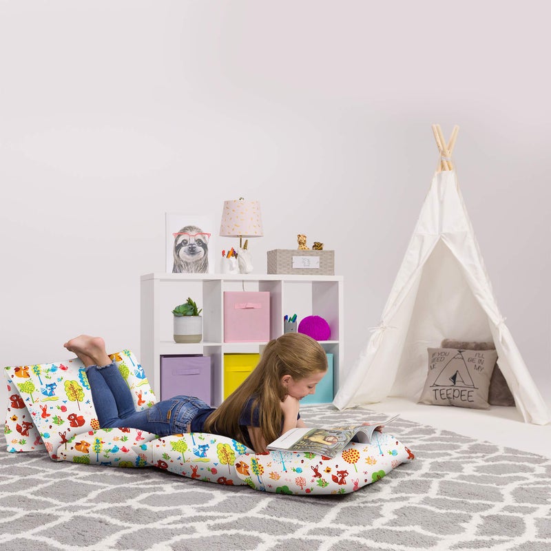 Posh Creations Kids Floor Pillow Cover  Premium Cushion and Lounger Covers for Pillows Queen Pillows NOT Included  Gifts for Teenage Girls Queen Pillow Size Canvas  Animals Forest Critters 