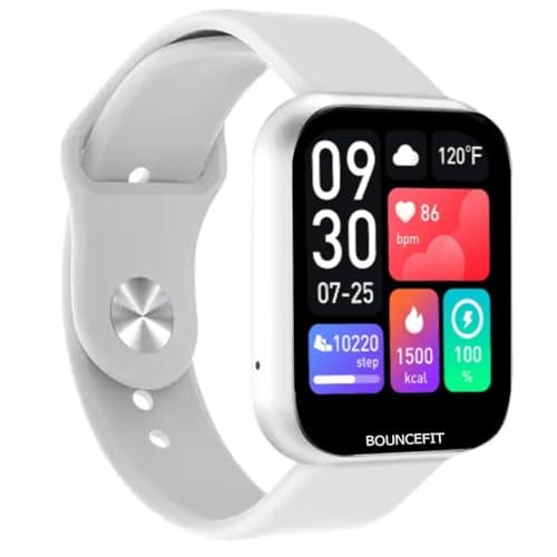 Bouncefit M I D116 Fitness Band Smart Watch for Men, Women, Boys, Girls, Kids – Single Touch Interface, Water Resistant, Workout Modes,Quick Charge Sports Smartwatch – White I - Image 1