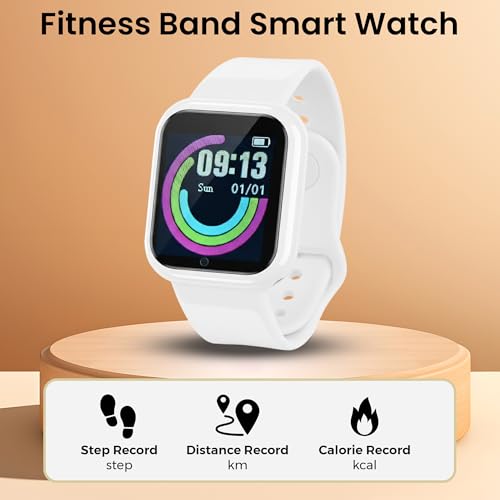 Bouncefit M I D116 Fitness Band Smart Watch for Men, Women, Boys, Girls, Kids – Single Touch Interface, Water Resistant, Workout Modes,Quick Charge Sports Smartwatch – White I - Image 2
