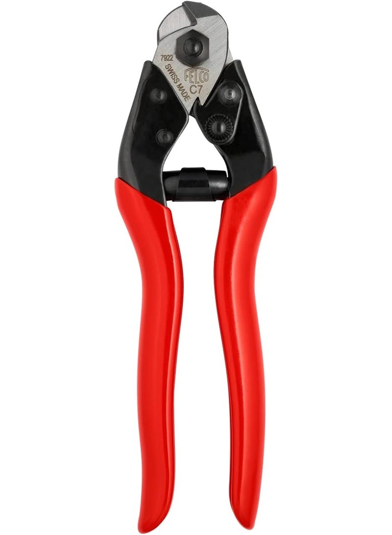 FELCO Felco Cable Cutter (F C3) - Felco Cable Cutter (F C7) - Heavy Duty Strength Steel Wire One-Hand Cable Cutter with Non-Slip Grip (7mm)  - Image 1